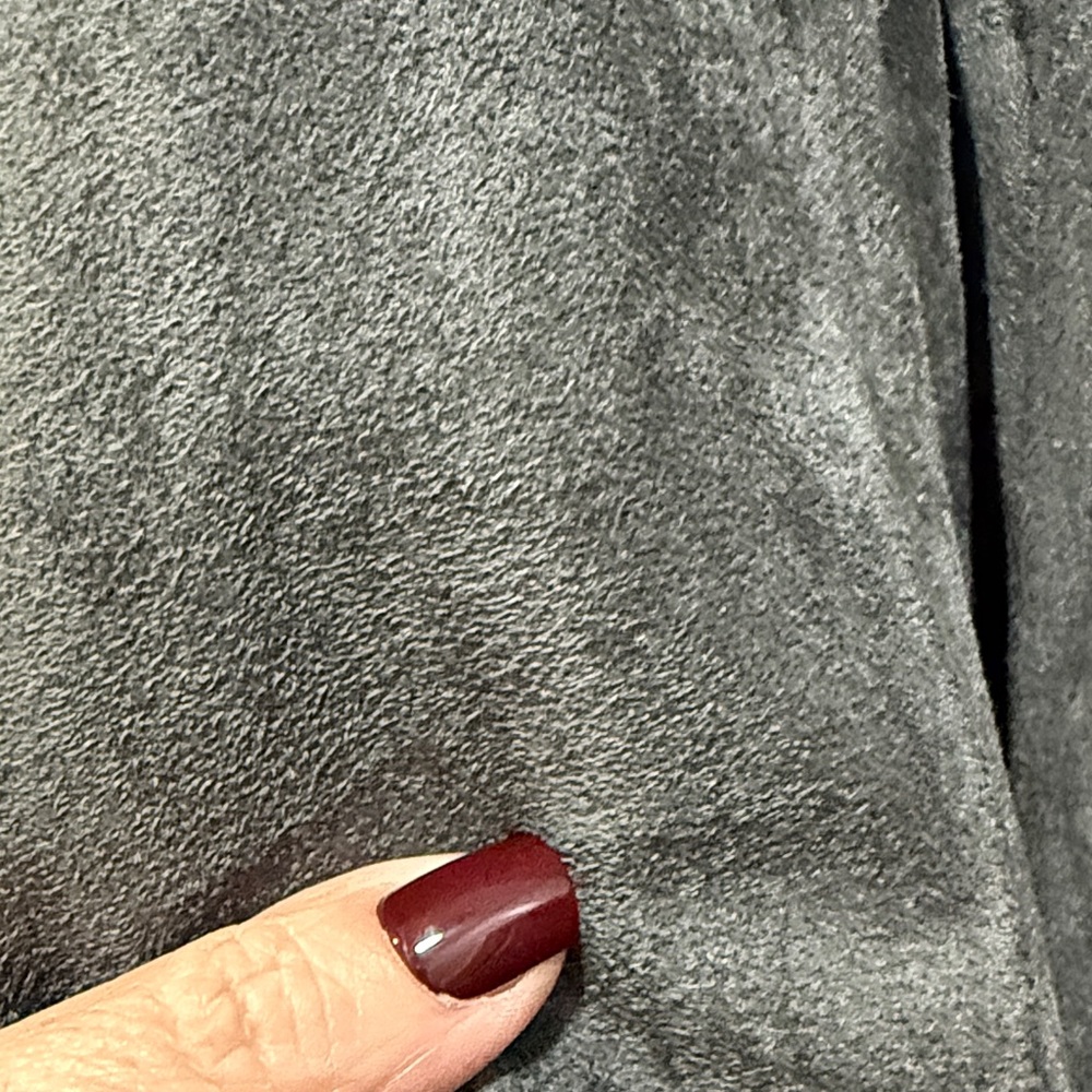 Elegant Grey pleated brushed faux suede Women's Skirt - Picture 3 of 4